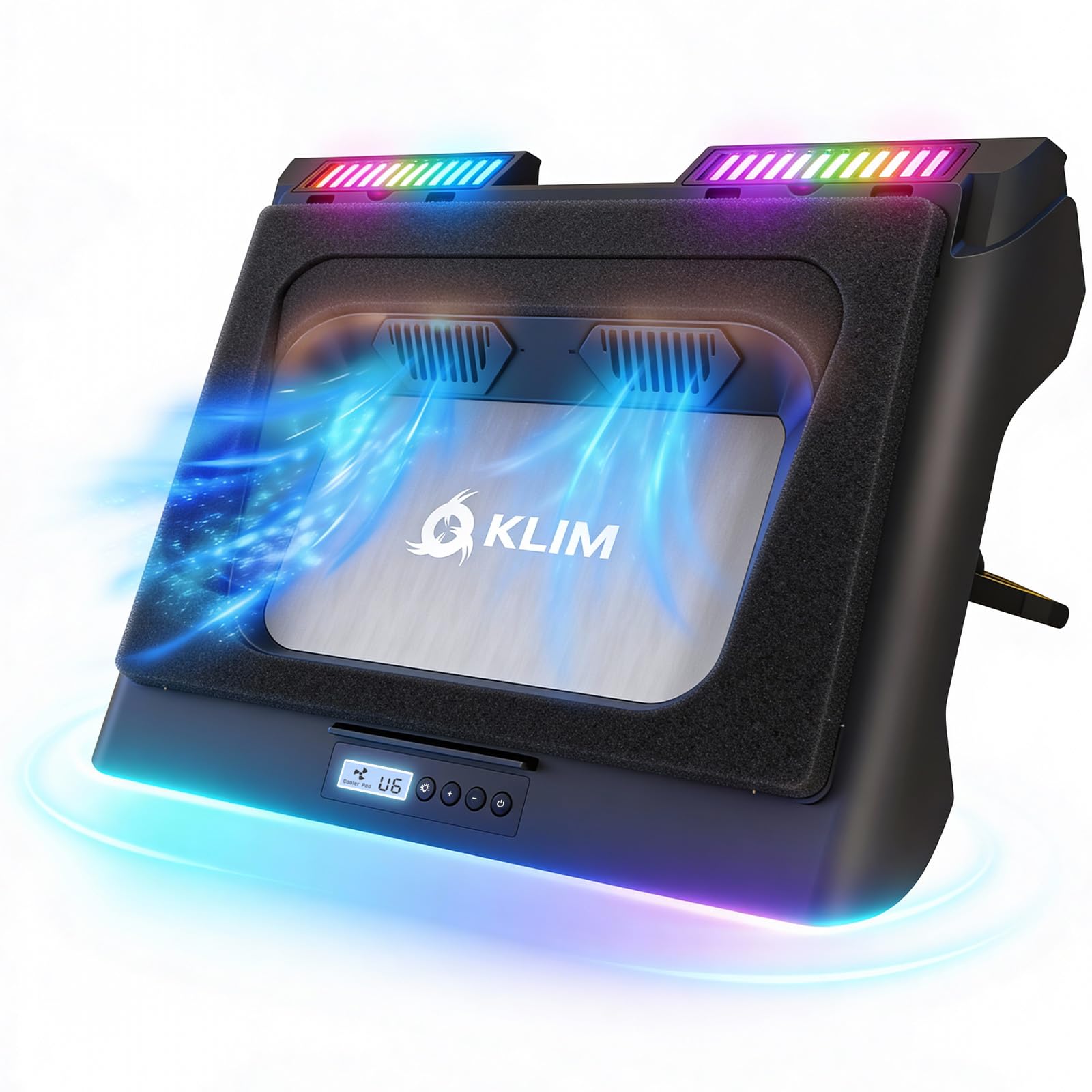 KLIM Mistral Laptop Cooling Pad - Powerful Turbo-Fan (4500 RPM) Cooler - Rubber Ring Seal for Maximum Performance - Avoid Overheating and Protect your Gaming Laptop - 15-17 inches - New Version