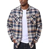 MAGNIVIT Flannel Shirt for Men Plaid Button Down Shirt Casual Lightweight Cotton Shirt with 2 Chest Pockets