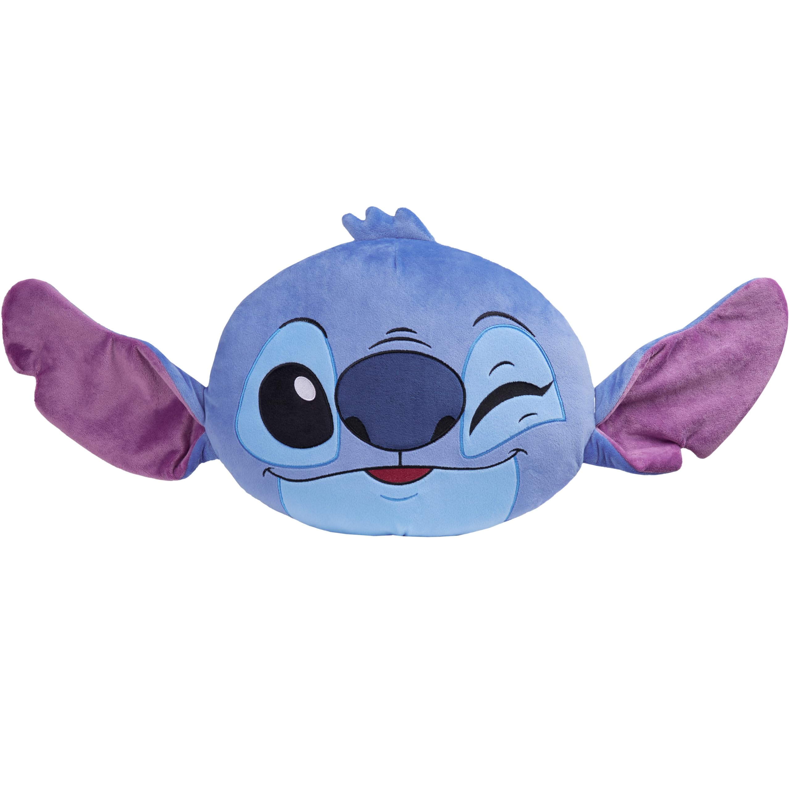 Disney Stitch 3D Plush Pillow Cushion for Sofa or Bed, Cute Kids Cuddle Cushion Soft Plushie Bedroom Accessories, Stitch Gifts for Kids (Blue/Purple Stitch, L36 x W30)