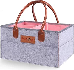 Bebe organizador, oganizador de pañales, SURDOCA® [Cambio de guardería] organizador pañales bebe , [Tapa de cuero amistosa del fregadero ]cesta pañales，[Esportón]caja pañales,organizador pañales pared: Amazon.es: Bebé