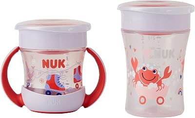 NUK Magic Cup & Mini Magic Cup Learning Duo 360° Leak-Proof 6+ Months Red