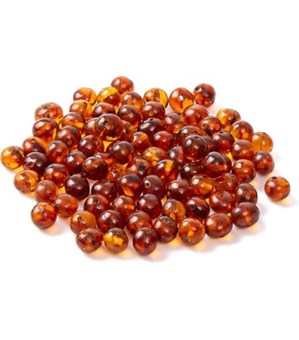 10 G Natural Baltic Amber Beads Cognac Color Polished Baroque Shape Loose Drilled 6-7 Mm