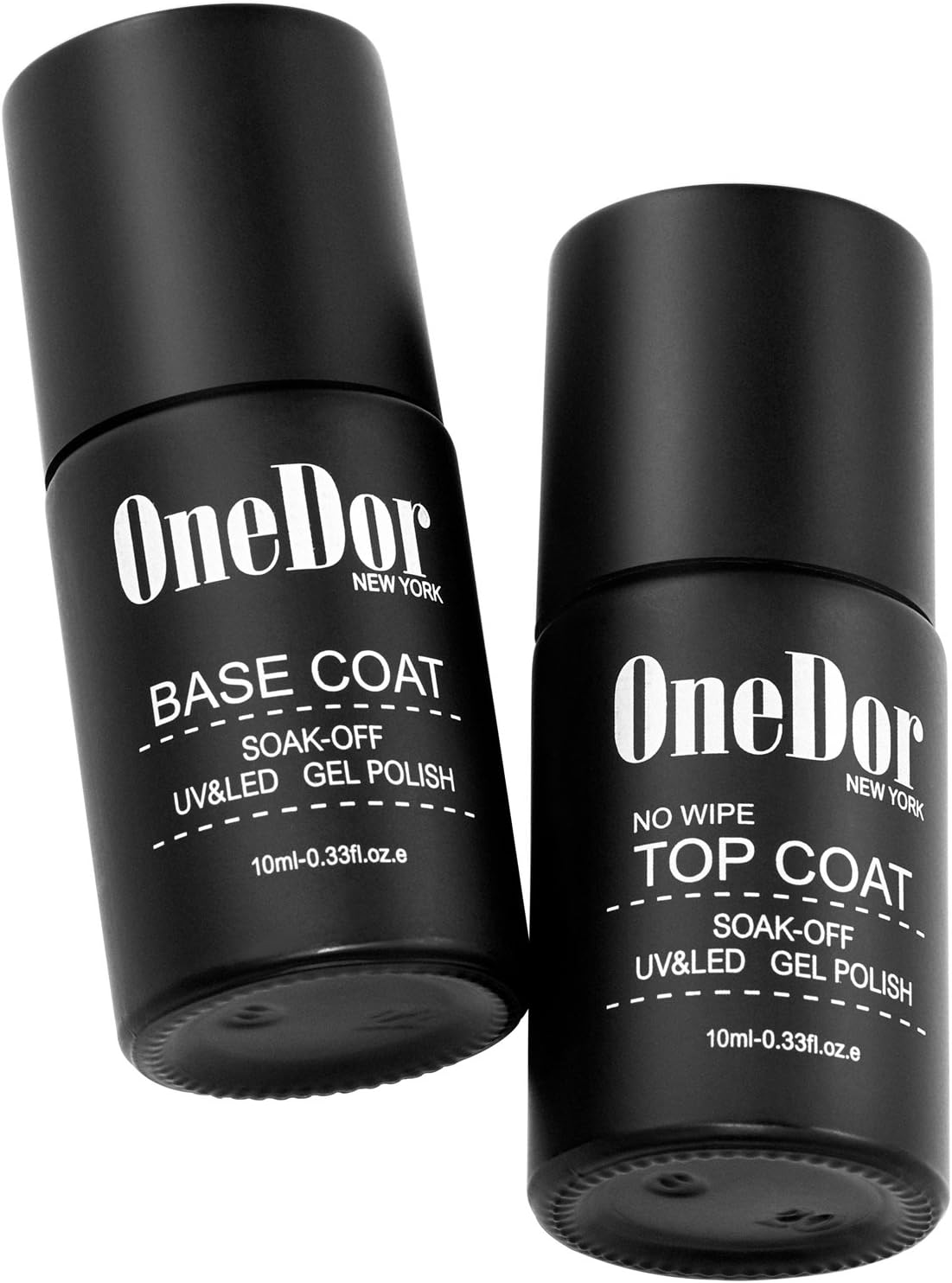 OneDor Gel Top Coat & Base Coat Soak Off Polish Set Kit, UV Led Cured Required (No Wipe Top Coat & Base Coat): Health & Personal Care