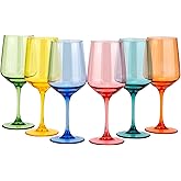 KOXIN-KARLU Unbreakable Classic 18 ounce All-Purpose Plastic Stem Wine Glasses Acrylic Glasses, set of 6 Multicolor
