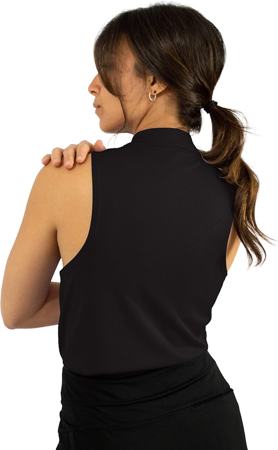 Three Sixty Six Womens Sleeveless Collarless Golf Polo Shirt with Zipper - Quick Dry Tank Tops for Women: Clothing