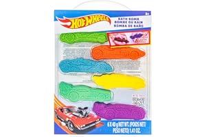 Hot Wheels 6 Piece Bath Bombs for Kids, Bubble Gum Scented, Bath Toys for Kids, Ages 3+, by Townley Girl