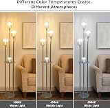 Rayofly 3-Light Crystal Floor Lamp with Shelves Chrome Standing Lamp view 3