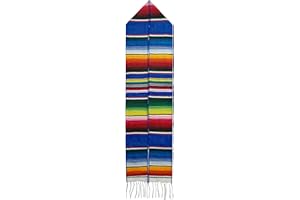 GraduationMall Mexican Serape Graduation Stole with White Tassel 7 Colors