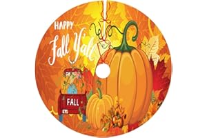 WIZFUYQ Happy Fall Y'all Christmas Tree Skirt 30 Inches, Autumn Pumpkin Xmas Tree Skirt Home Decoration New Year Holiday Party Ornaments Tree Mat