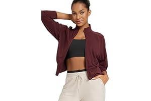 ODODOS Women's Full Zip Workout Jacket Cloud Feeling Stand Collar Long Sleeve Lightweight Athletic Yoga Tops