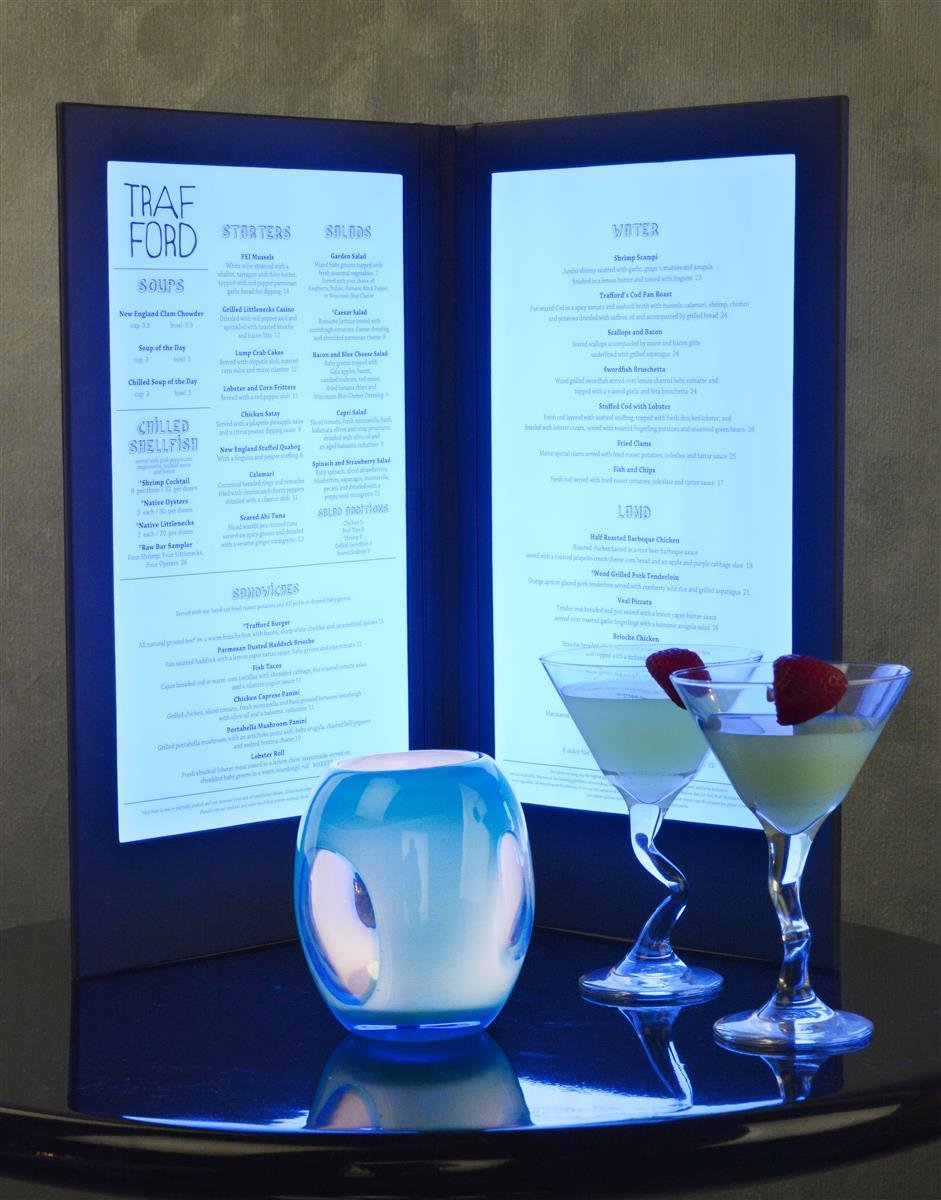 2panel Restaurant Menu Covers, 8.5x14, LED Backlit, Faux Leather Buy