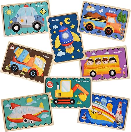 Amazon モンテッソーリ 木製パズル Xingyao 知育玩具 ジグソー 8種類 学習玩具 教育おもちゃ 3歳以上 男の子 女の子 幼児 おもちゃ 誕生日 クリスマス プレゼント 32ピース 8パターン 木製パズル おもちゃ