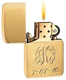 Personalized 1941 style Brushed Brass Zippo Lighter