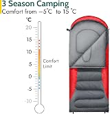 Trail Alpine 250 XL Hooded Sleeping Bag 230x100cm Red view 3
