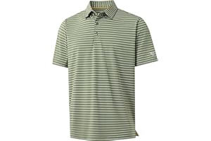 M MAELREG Boys' Polo Shirt Striped Short Sleeve Moisture Wicking Performance Stretch Active Casual Collared Kids Golf Shirt