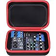 Tourmate Hard Storage Case Compatible for YAMAHA MG06X MG06 6-Input Stereo Mixer, Protective Hard Shell Carrying Bag(CASE ONLY) (Black+Red)