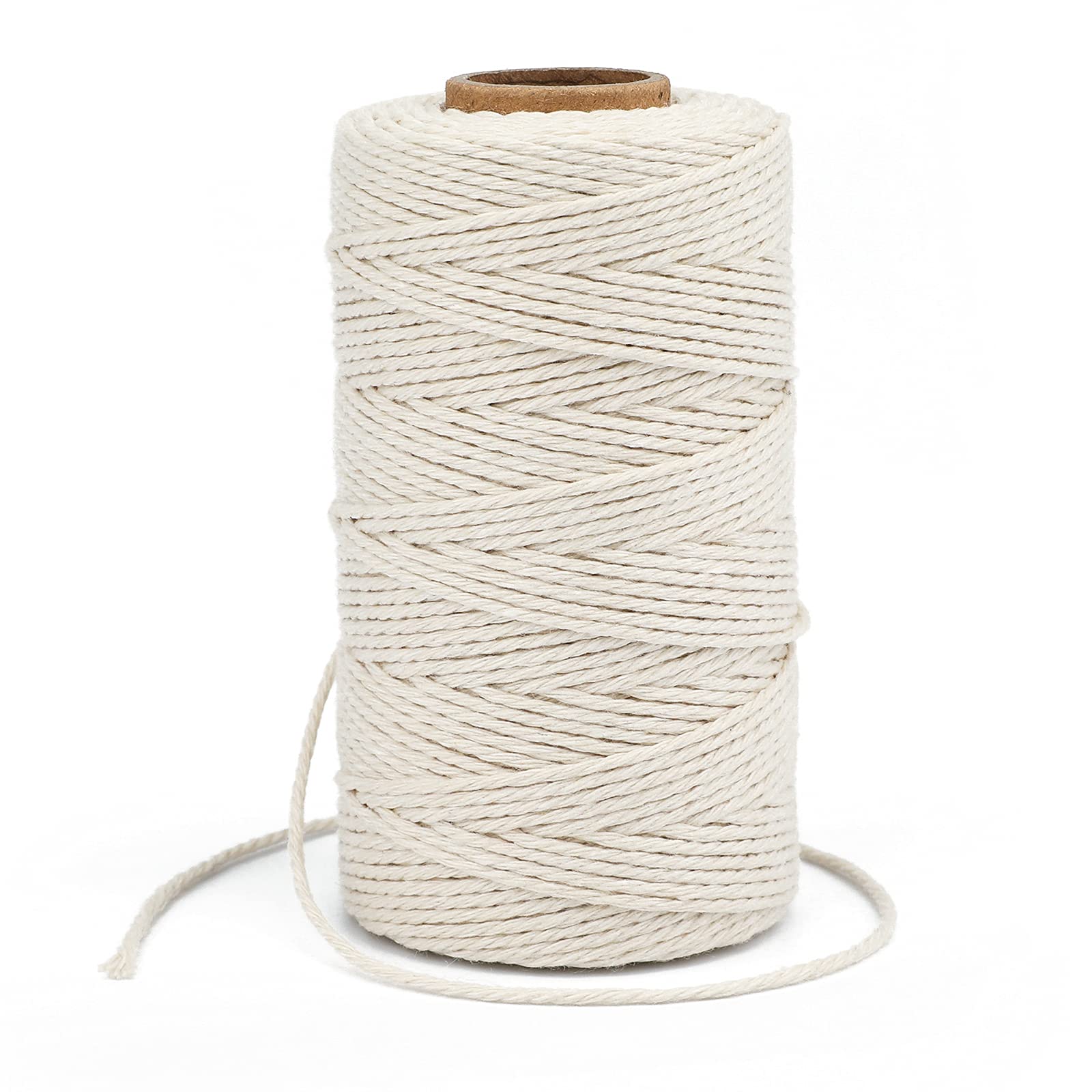 KINGLAKE 100m Beige Cotton String, 2mm Butchers Kitchen String Bakers Twine for Cooking Meat, Crafts, Gift Wrapping, Gardening