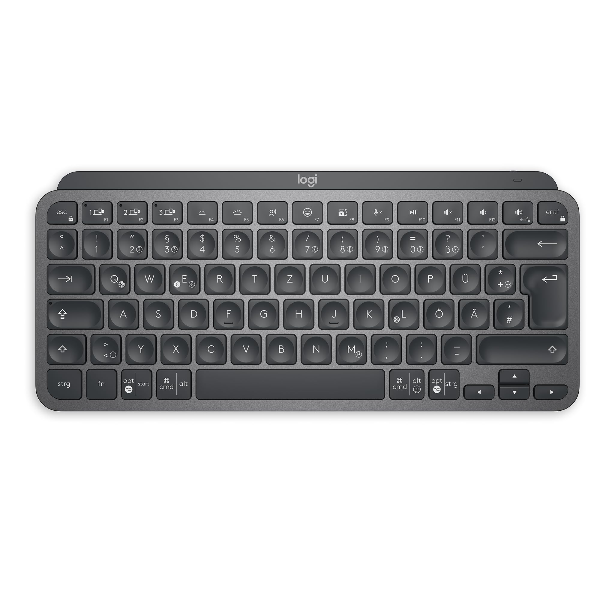 Logitech MX Keys Mini Kabellose Tastatur, Kompakt, Bluetooth, Hintergrundbeleuchtung, USB-C, Kompatibel mit Apple macOS, iOS, Windows, Linux, Android, Metallgehäuse - Dunkelgrau 4