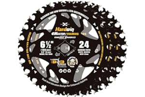 Hardwin 6 1/2 Inch Framing Circular Saw Blade-3Pack, 24T ATB Carbide Teeth, Lightweight for Cordless Saws. Super Thin Kerf for Cutting Wood, Plywood, MDF, OSB, Hardwood, Softwood & More.