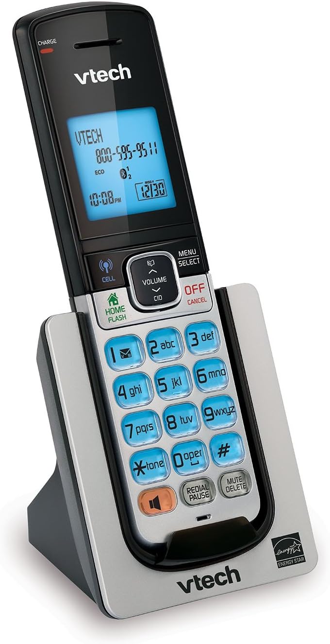 VTech DS6621-2 DECT 6.0 Expandable Cordless Phone with Bluetooth Connect to Cell and Answering System, Silver/Black with 2 Handsets : Electronics