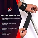 AQF Weight Lifting Straps 60CM Cotton Wrist Straps Neoprene Padding view 4
