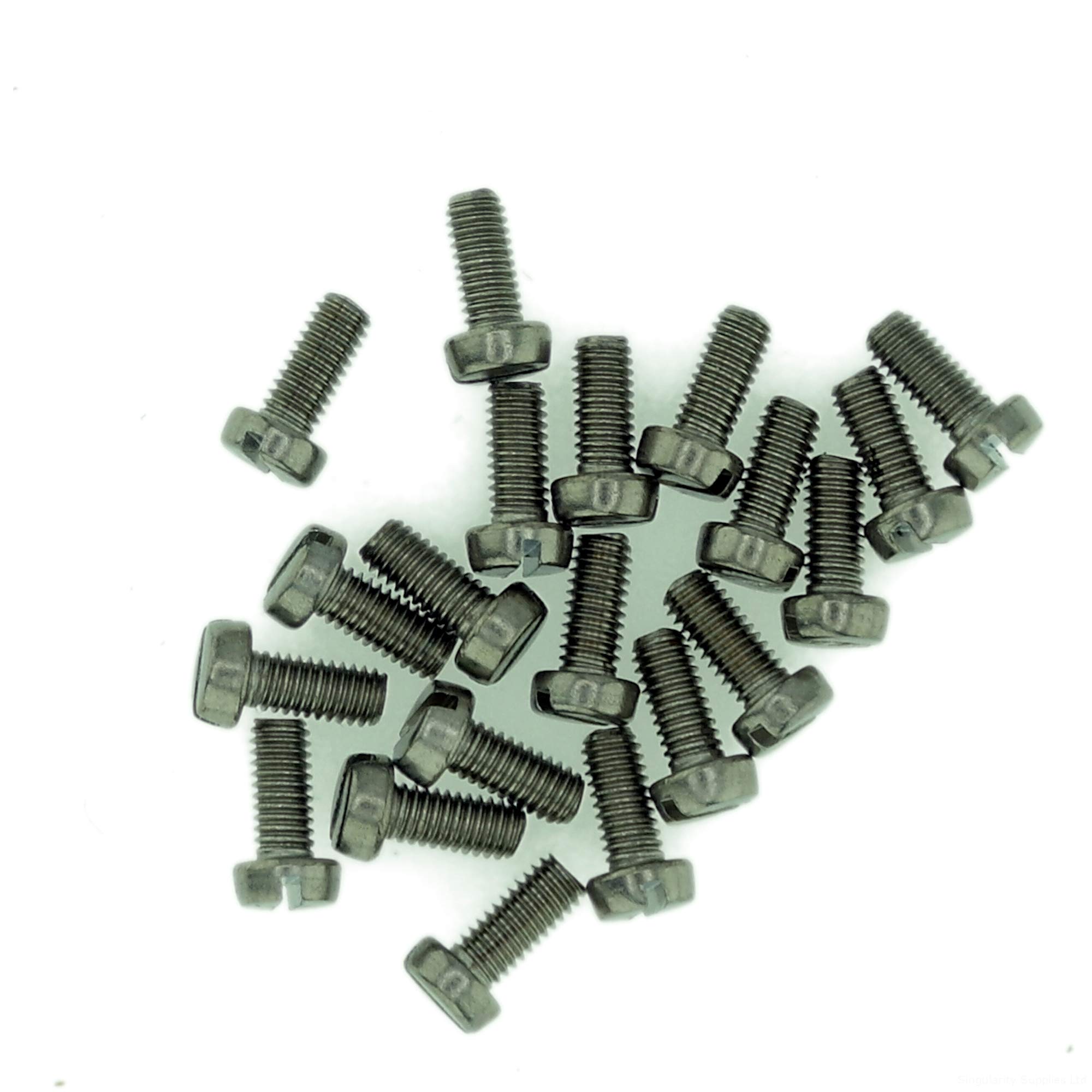 M2.5 (2.5mm x 14mm) Slot Cheese Machine Screw (Bolt) - Stainless Steel (A2) (Pack of 20)