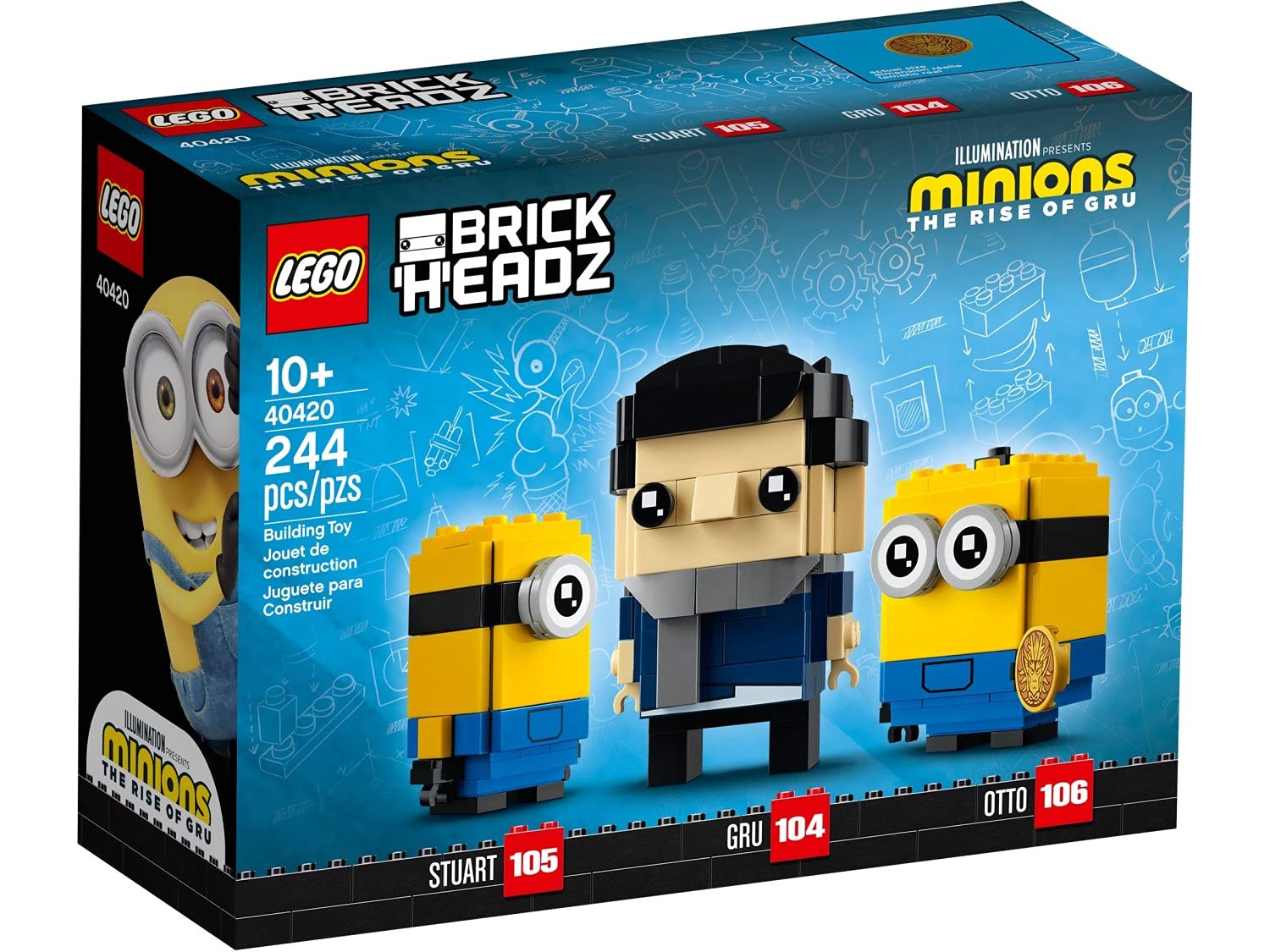 LEGO Minions Brickheadz Gru, Stuart and Otto Set 40420