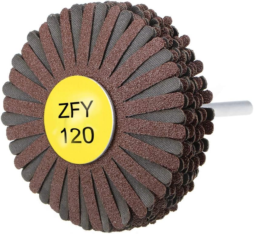 sourcing map Abrasive Cloth Flap Wheel Sanding Star 1/4-Inch Shank for Woodworking Root Carving Furniture Polishing 120 Grit - Image 4