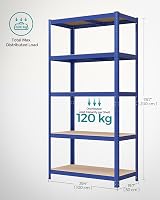SONGMICS 5-Tier Steel Shelving Unit 600 kg Load 50 x 100 x 200 cm Blue GLR050Q01 view 7