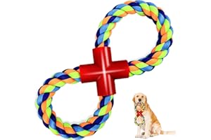 GHOBROFY Dog Rope Toys for Aggressive Chewers, Tough Dog Chew Toys for Medium Large Dog Breeds, Dog Grinding Teeth Chew Toys, Interactive Cotton Tug of War Dog Toy, Dark Color
