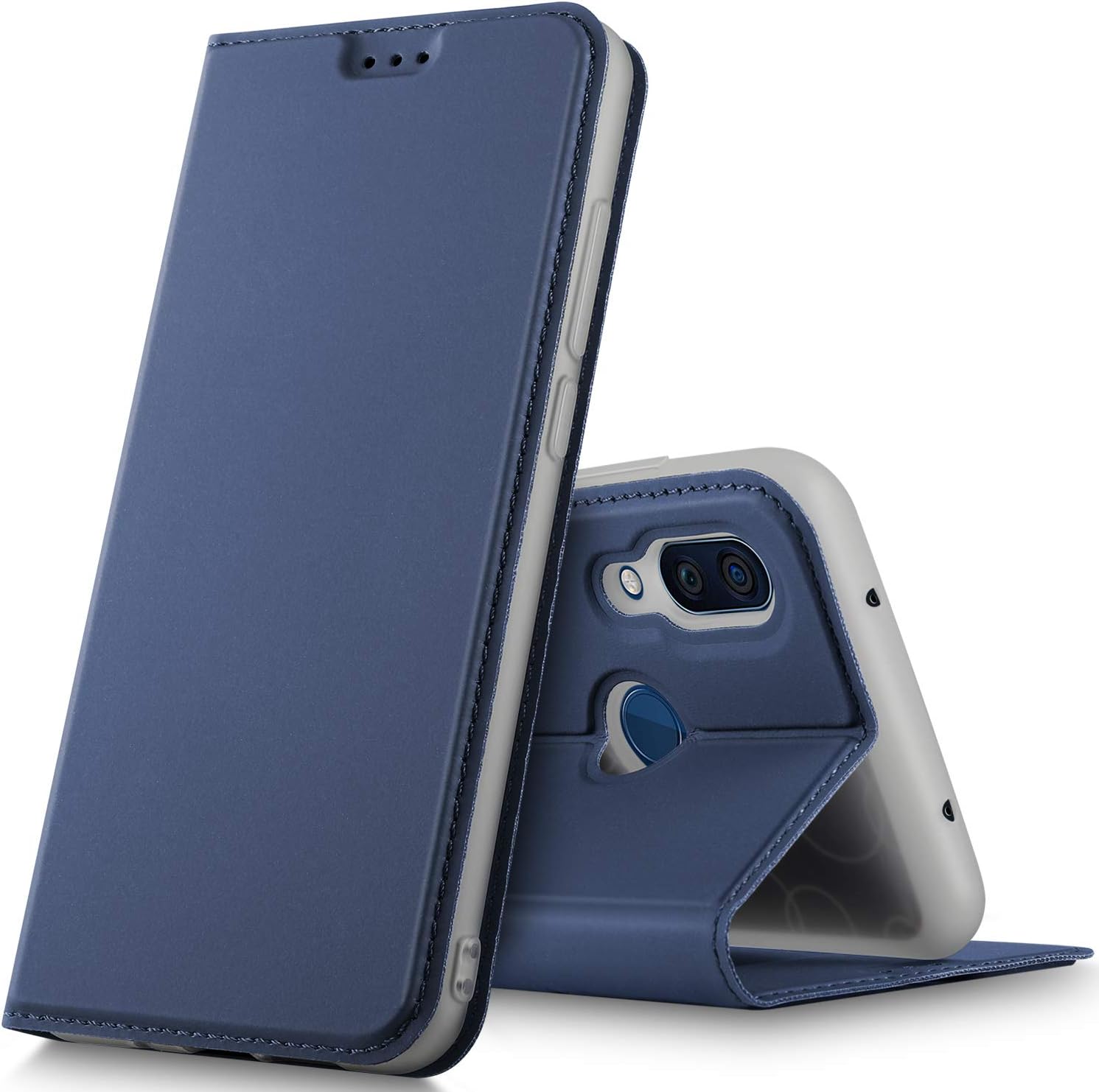 Geemai ZTE Axon 9 Pro Case, ZTE Axon 9 Pro Cover [Card Holder] [Magnetic Closure] Premium Leather Flip Wallet Case Cover for ZTE Axon 9 Pro Smartphone, Blue