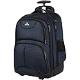 MATEIN Backpack with Wheels, Travel-Friendly Rolling Laptop Backpack for Men Women, Freewheel Carry on Luggage Business Bag, Compact College Trolley Suitcase Computer Bag fit 17 inch Notebook, Blue