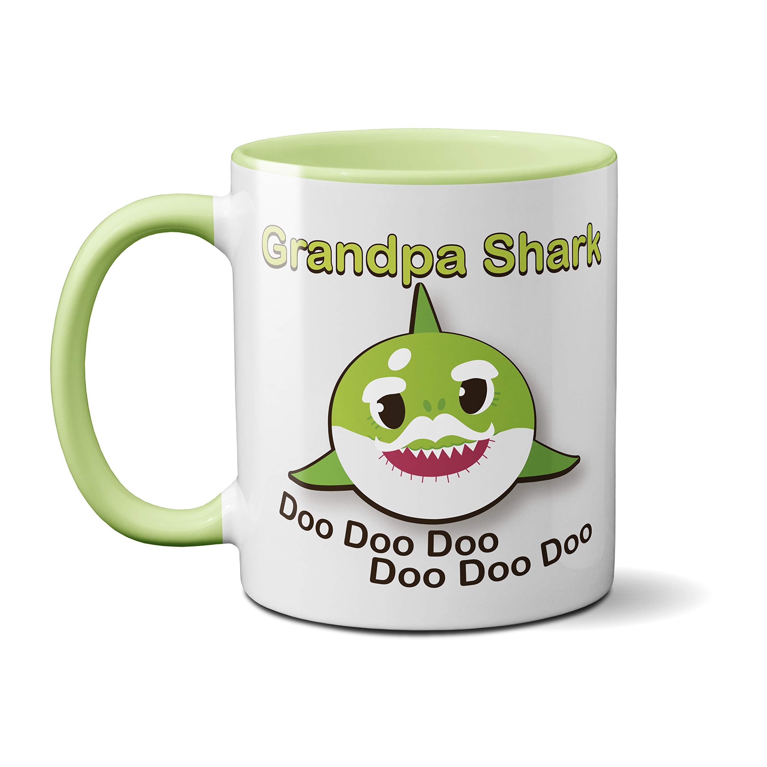 SMARTYPANTS Sharks Underwater Family Mugs - Cute Adorable Quote Novelty Present Gift Idea Tea Coffee Heavy Duty Handle Dino Coated Dishwasher/Microwave Safe Sublimation Ceramic (Grandpa Shark)