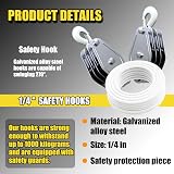 FITHOIST 1100lb Block Tackle Pulley 50ft 3/8in Rope 5:1 Lift System Hoist view 8