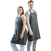 Ravill Waterproof Apron For Men and Women - 2 Pockets - 35" Long Multi Purpose Work Aprons for Dishwashing, Dog Grooming