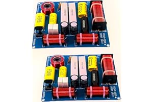 Lelukee 2PCS Speaker Frequency Divider Crossover 3-Way 300W HiFi Audio Speaker Heights Mid Bass 3-Units Crossover Filter for 3-5 Inch Speakers