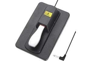 Zreephy Sustain Pedal Universal Foot Controller Switch, 6.35mm 1/4" Jack Damper Pedal For Keyboards Digital Pianos MIDI Synthesizers Electronic Organ Tone Modules Drum Machines (Black)