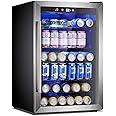 Antarctic Star Beverage Refrigerator Cooler - 145 Can Mini Fridge Glass Door for Soda Beer or Wine Small Drink Dispenser Clea