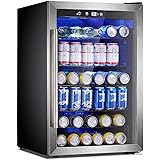 Antarctic Star Beverage Refrigerator Cooler - 145 Can Mini Fridge Glass Door for Soda Beer or Wine Small Drink Dispenser Clea