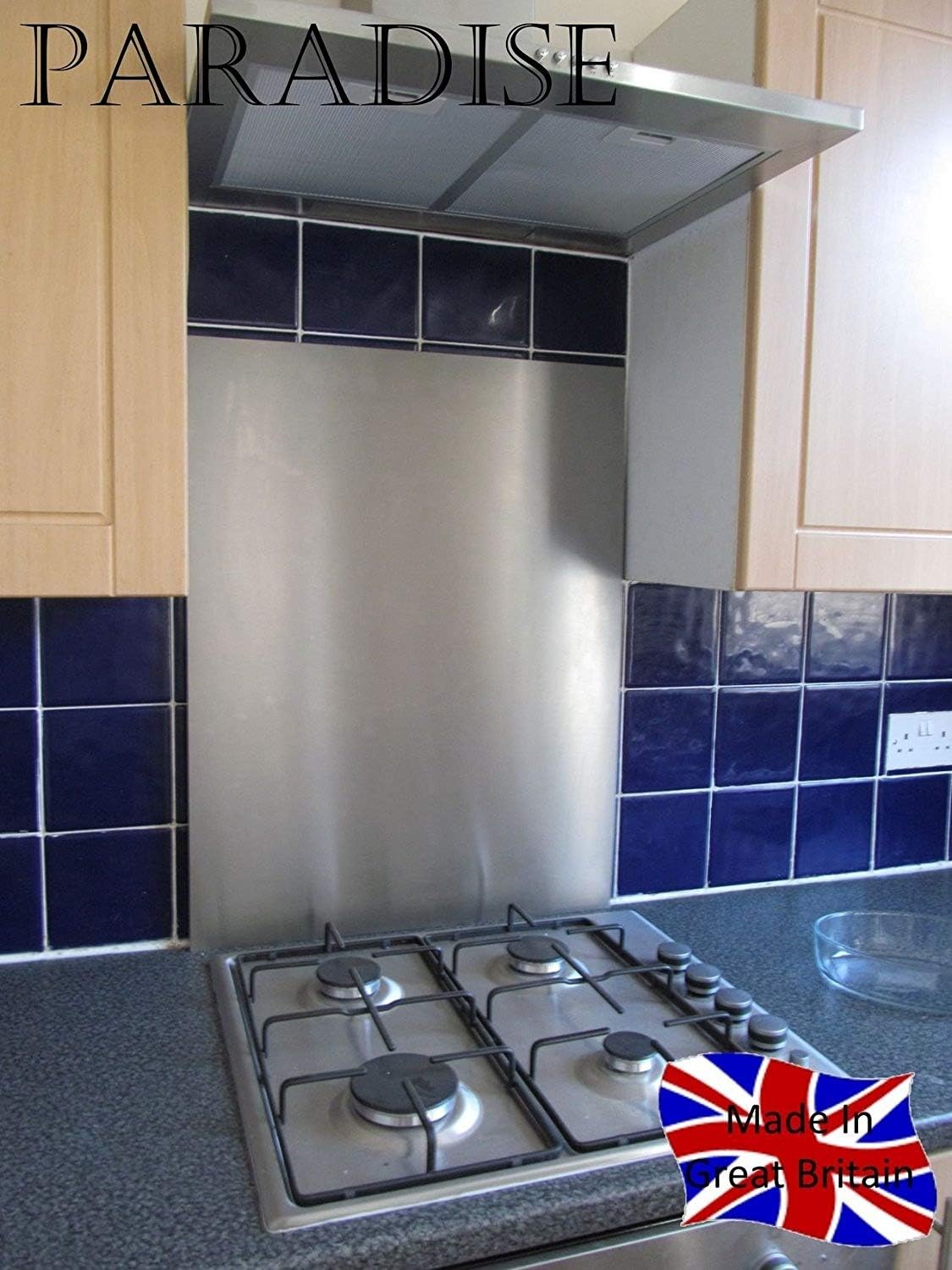 0 9mm Brushed Satin Stainless Steel Kitchen Hob Splashback 600mm