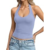 EasyGala Womens Double Lined Halter Tank Tops Backless V Neck Sleeveless Shirts Sexy Going Out Tops Summer Trendy 2026