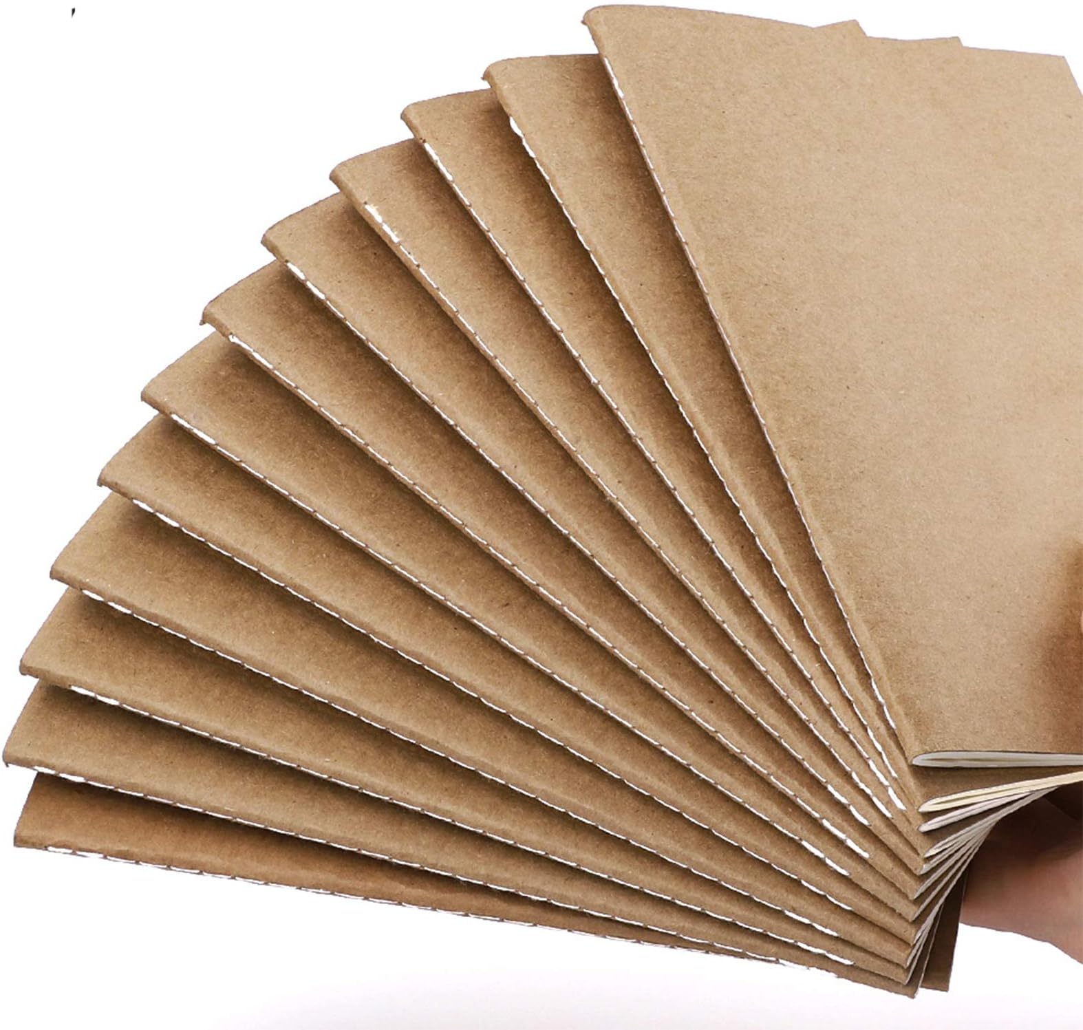 Travel Journal Set, AHGXG Notebook Journals-Pack of 12, A5 Notebook Refill with Lined Paper for Bulleting journaling&Travelers, College Ruled, Kraft Brown Soft Cover, 210mm x 140mm, 30 Sheets Per Pad