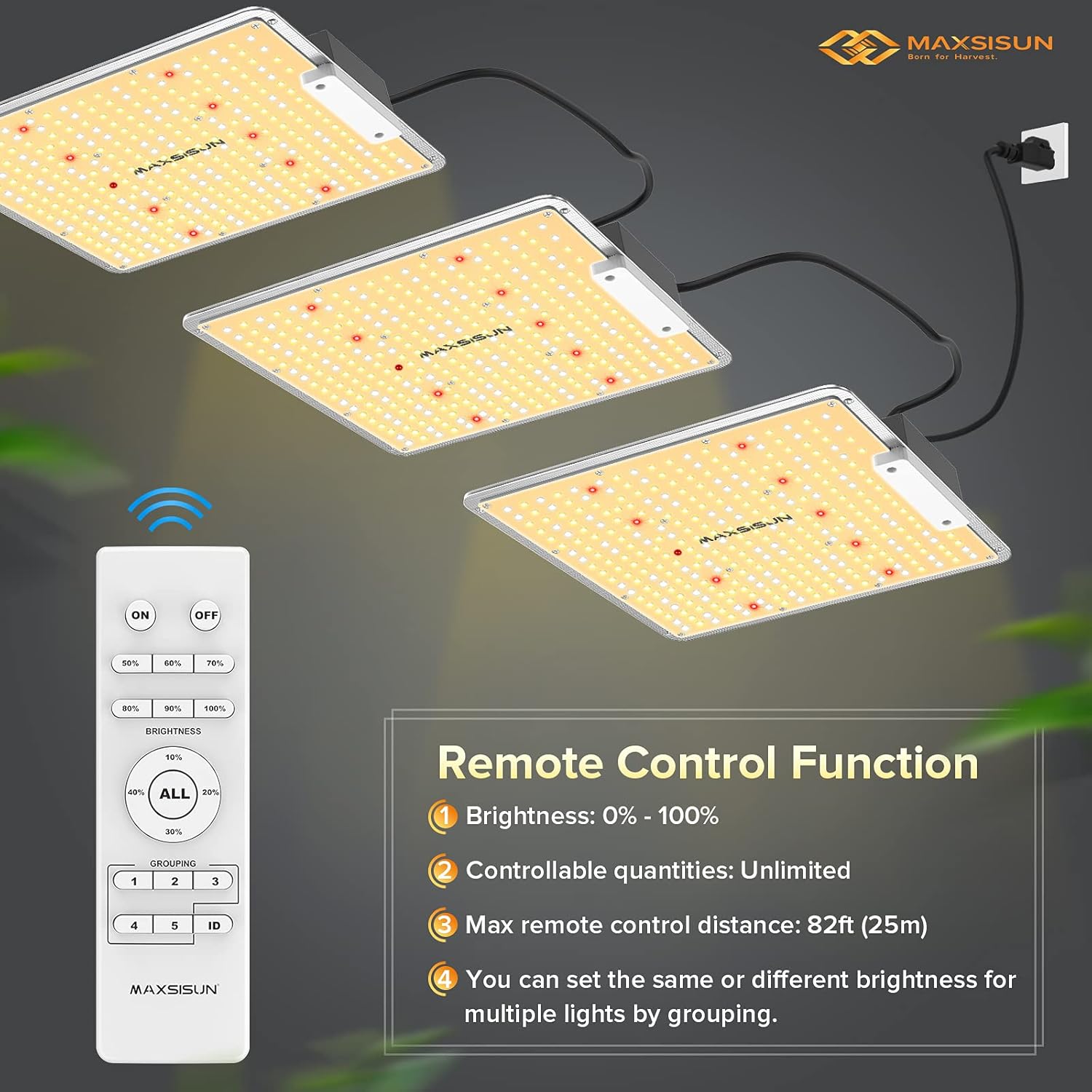 MAXSISUN PB1000 Pro Grow Light, 100W LED Grow Lights for Indoor Plants Full Spectrum with Samsung Diodes and Mean Well Driver Remote Control Dimmable Growing Lamps for a 2’x2’ Grow Tent Veg & Bloom : Garden & Outdoor
