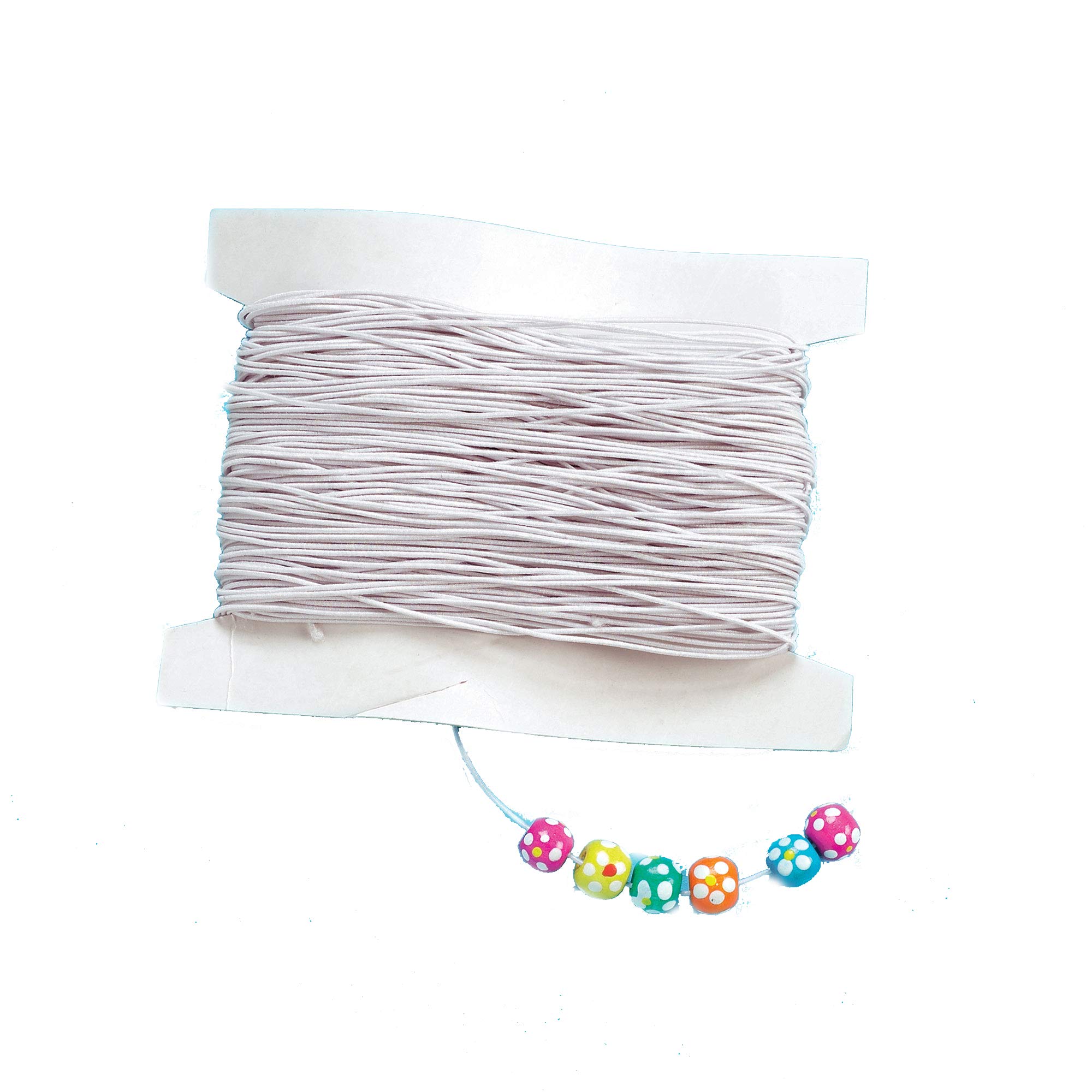 Baker Ross EK5223 White Elastic for Arts and Crafts, Dressmaking, Haberdashery and Jewellery Making, 30m, White, Pack of 1, Reel