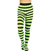 ToBeInStyle Women’s Wide Horizontal Contrast Stripe Tights Opaque Hosiery