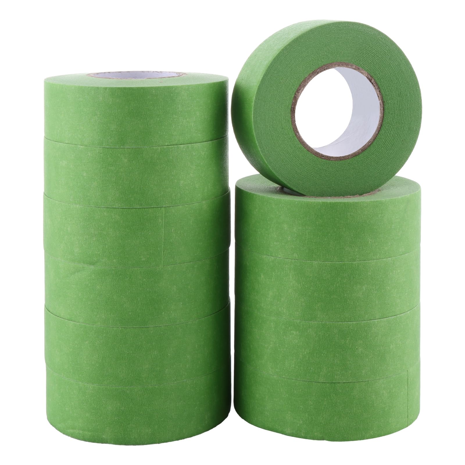 ASelected Premium Masking Tape 12 Rolls (25Mm X 30M) Green Masking Tape Painting Tape For Painters, Decorators Professional Diy Use Painting Office Home Crafts More