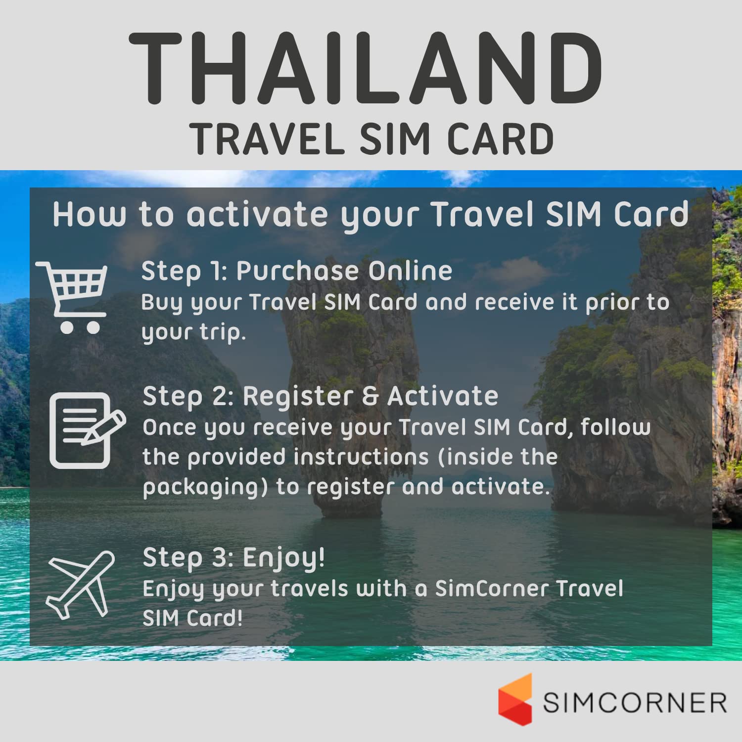 Thailand Travel SIM Card (15 GB, 8 Days). AIS Thailand SIM Card for Tourists w/Free AIS WiFi & Prepaid Talktime. 3-in-1 4G Hotspot Card w/Standard, Micro, & Nano SIM Card for Unlocked Phones