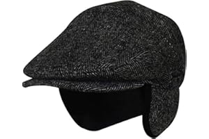 Epoch hats company Wool Blend Herringbone Winter Ivy Cabbie Hat w/Fleece Earflaps – Driving Hat