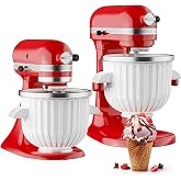 Ice Cream Maker Attachment for KitchenAid Stand Mixer | 2 Quart Ice Cream Bowl, Fits for KitchenAid 4.5 Qt &amp; Larger Models - Homemade Ice Cream, Gelato &amp; Sorbet, Ice Cream Machine