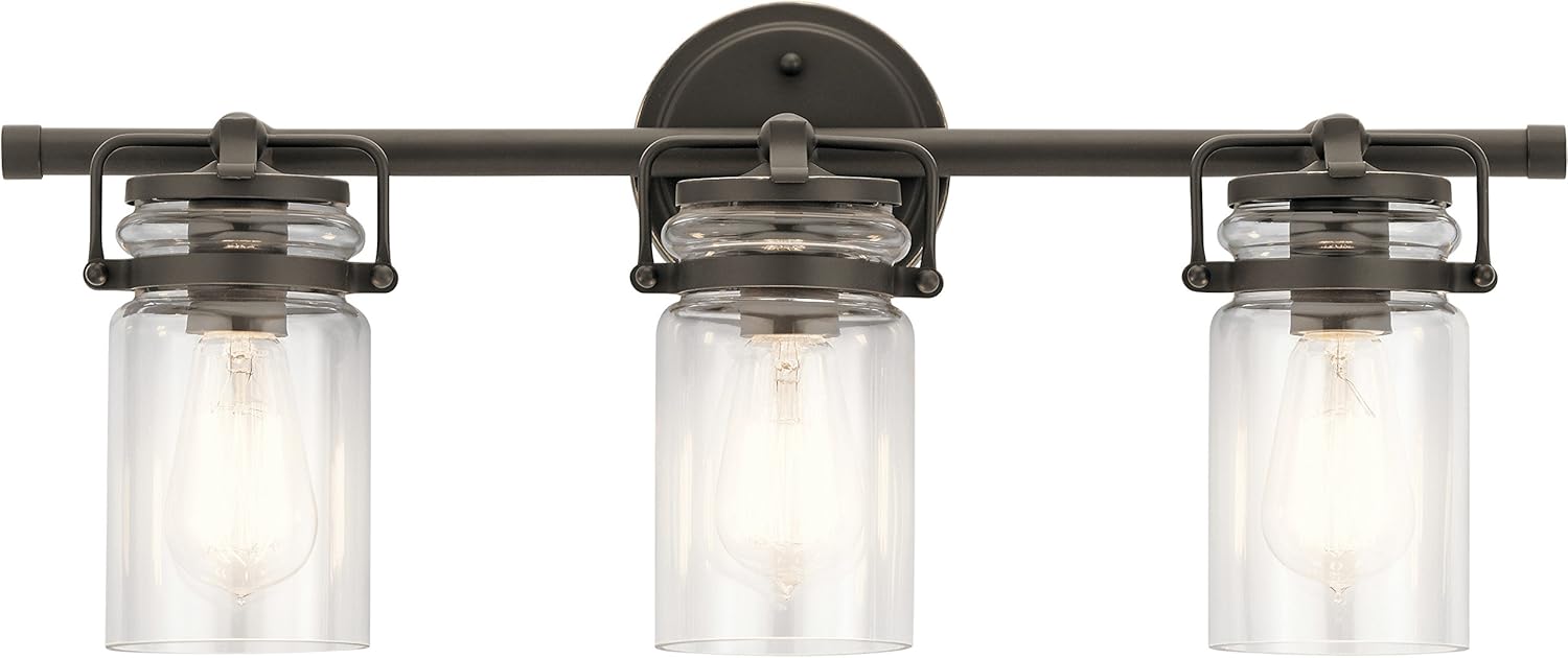 Kichler 45689NI Brinley Vanity, 3-Light 225 Total Watts, Brushed Nickel - - 